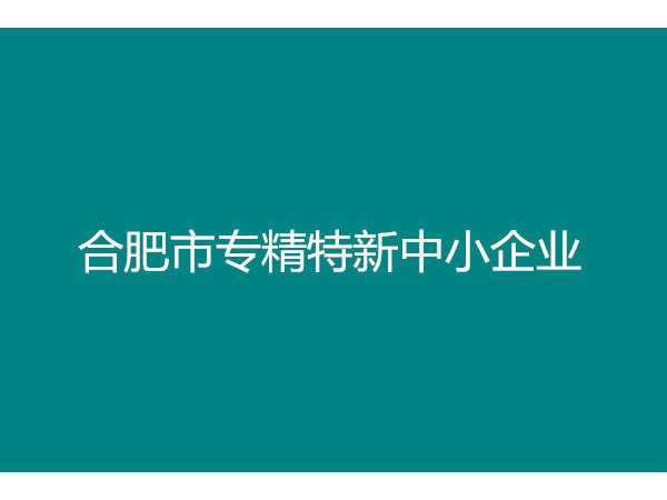 合肥市專精特新申報認定條件